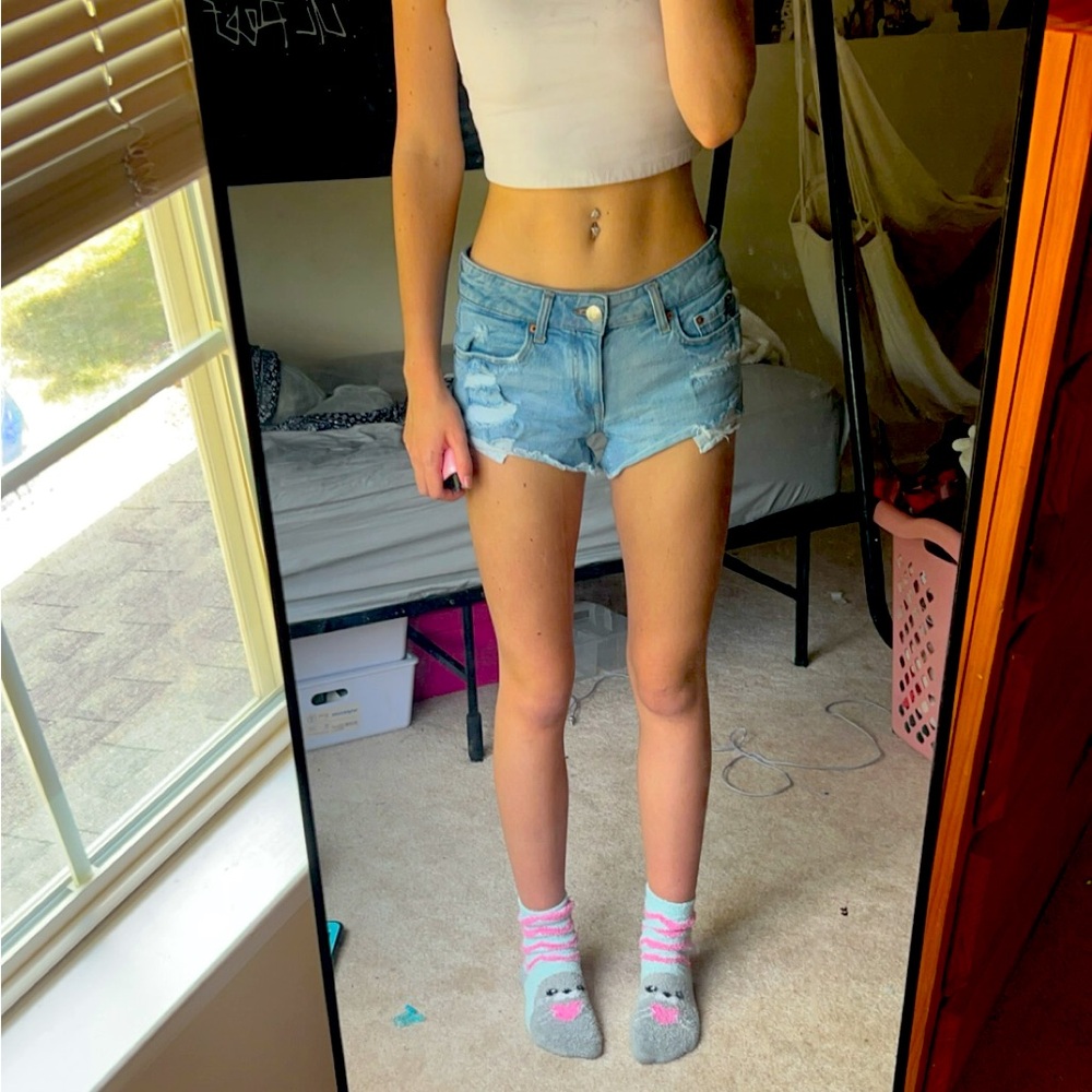 aeropostal small cheeky jean shorts